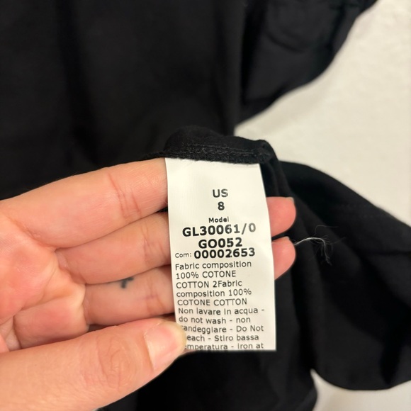 Goop G label Christopher poplin puff sleeve top in black - Picture 4 of 7